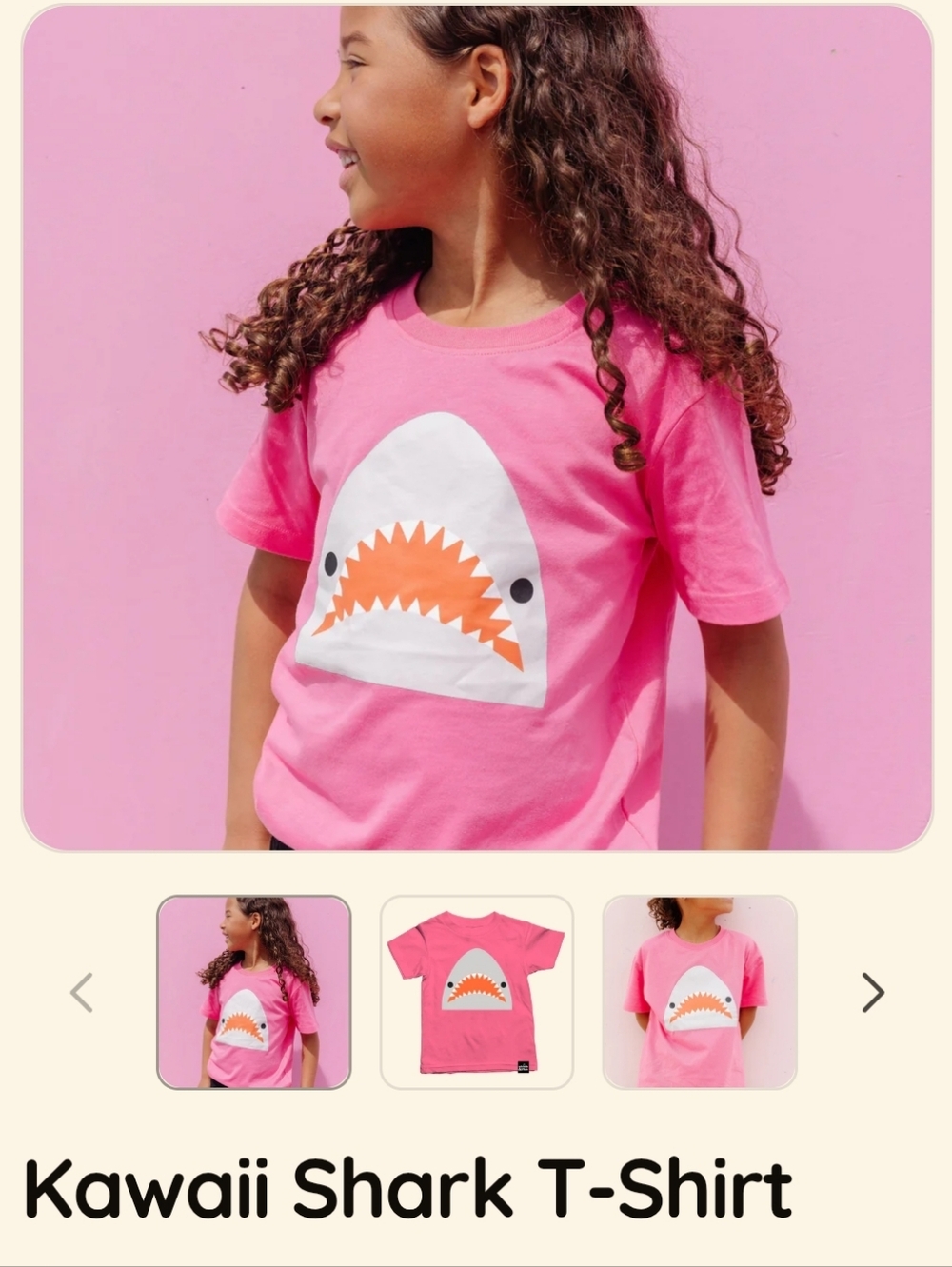 NWT Whistle & Flute Kids Kawaii Shark Graphic Tee - Size 3/4